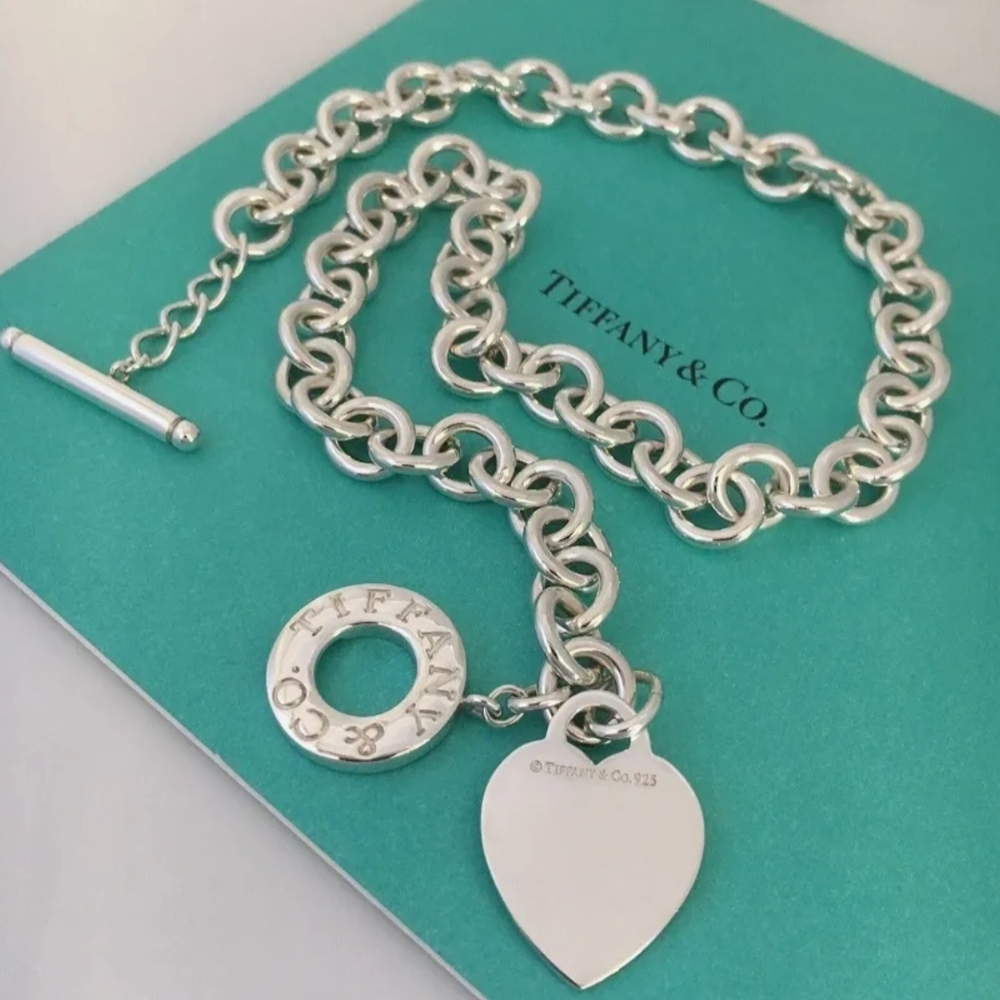 Tiffany & Co. Silver Circle and Heart Necklace